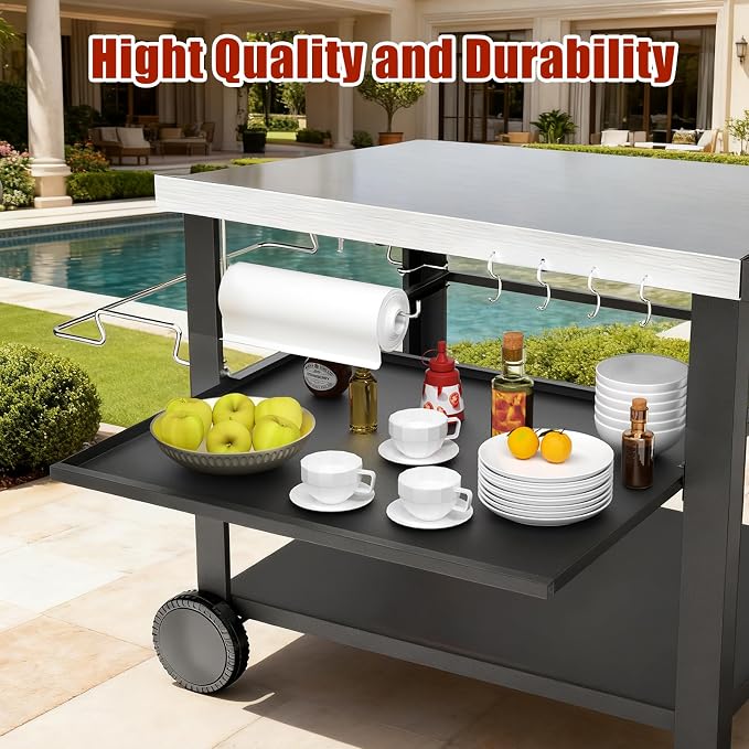 Outdoor Kitchen Island, Grill Cart - Image 5