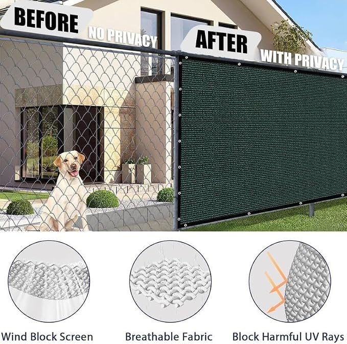 Petgrow Fence Privacy Screen 6FT X 99FT– Heavy Duty Outdoor Shade Mesh Cloth - Image 2