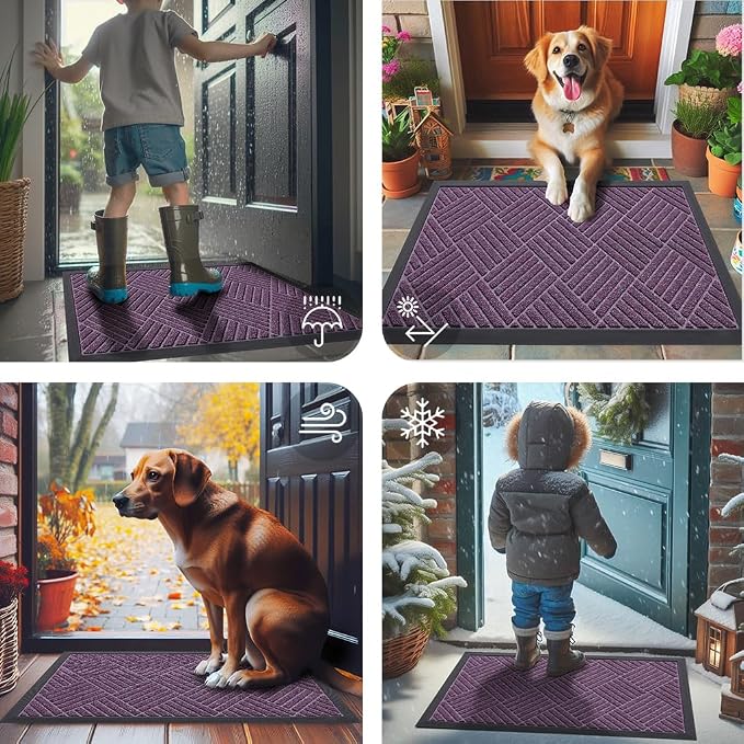 Smiry Front Door Mat Outside Entrance, Heavy Duty Outdoor Indoor Mat, Natural - Image 7