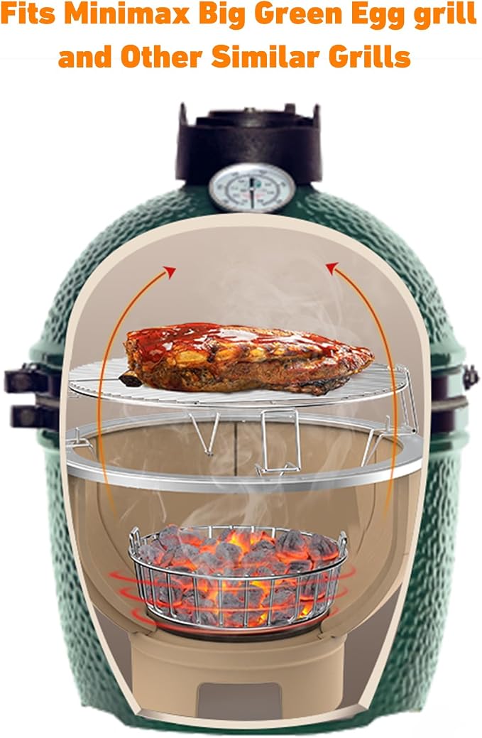 onlyfire Charcoal Ash Basket for Minimax Big Green Egg, Stainless Steel Grill - Image 6