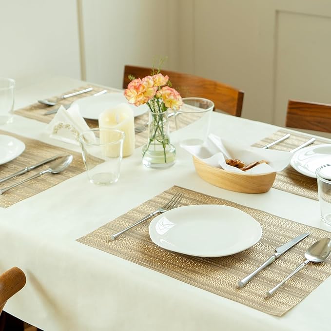 Placemats Set of 12 Vinyl/Plastic Woven Place Mats - Image 6