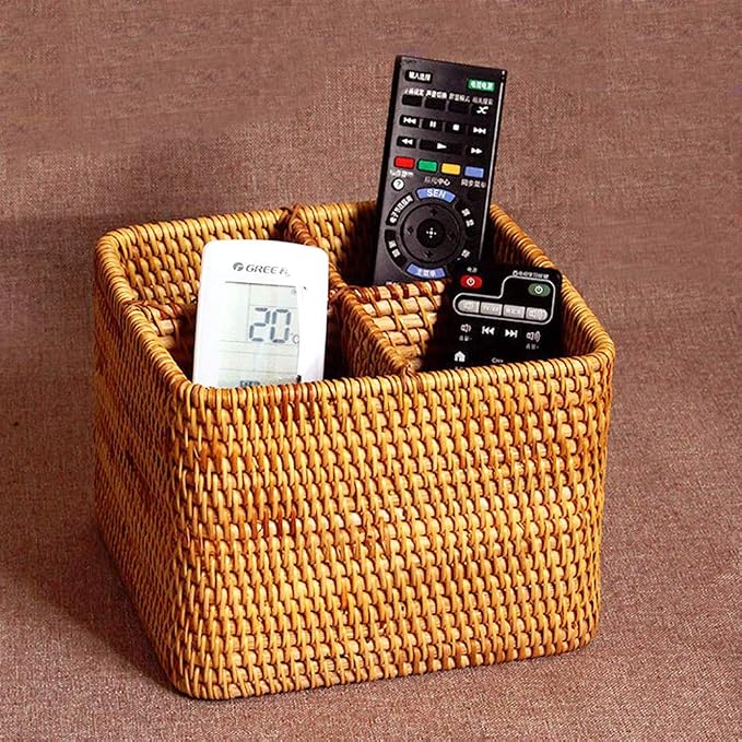 i-lan Natural Rattan 4 Compartments Cooking Utensil Silverware Organizer Holder - Image 5