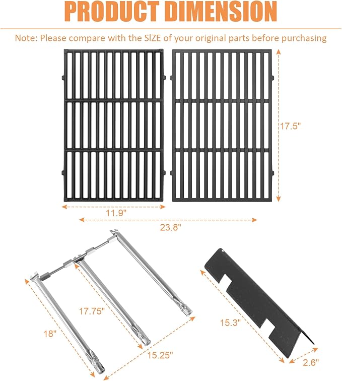 Grill Replacement Parts 7636 Flavorizer Bars 69787 Burners 7638 Grates - Image 4