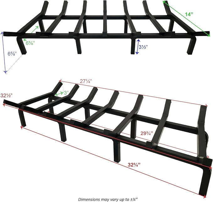 SteelFreak Super Heavy Duty Steel Fireplace Grate - Image 3