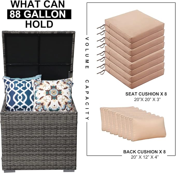 Super Patio Outdoor Patio Storage Box Waterproof, Wicker Storage Bin Deck Box - Image 2