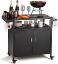 Grill Cart with Storage, Outdoor Bar Cart Rolling BBQ Cart Movable Pizza Oven by Unknown