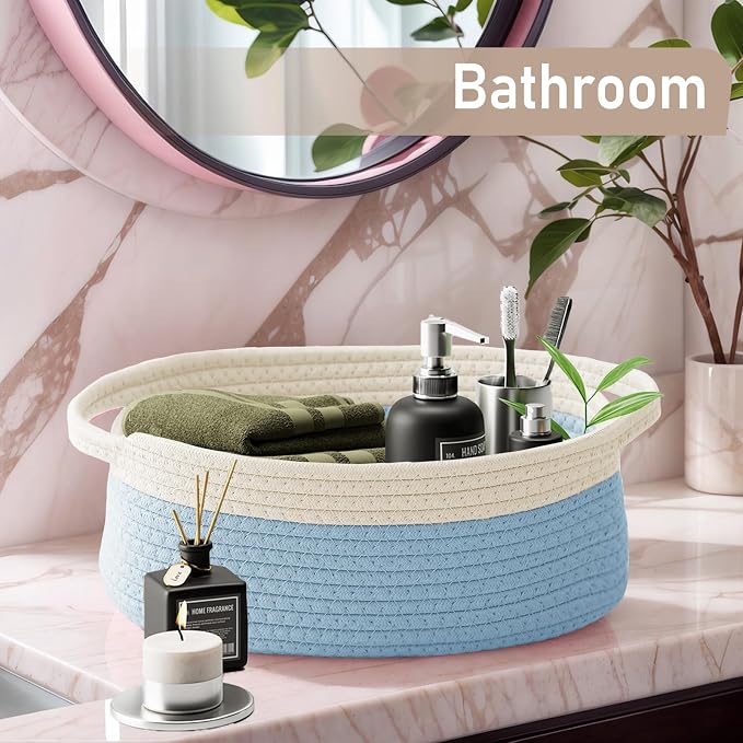 Woven Basket, Small Rope Storage Bin - Image 8