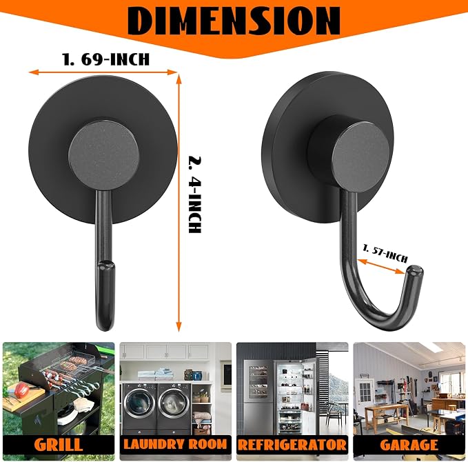 Strong Magnetic Grill Hooks, 2 Pack Magnetic Hooks - Image 4