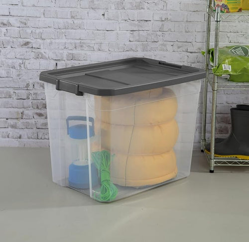 108-Quart Clear Plastic Stackable Storage Tote - Image 2