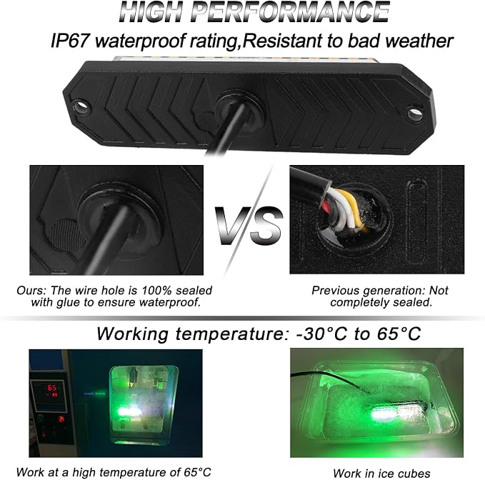 ASPL 8pcs Sync Feature Ultra Slim 12-LED Surface Mount Flashing Strobe Lights - Image 3