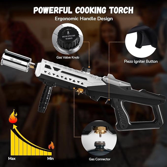 Powerful Grill Torch Gun | Propane Torch Gun, Adjustable Flamethrower | - Image 2