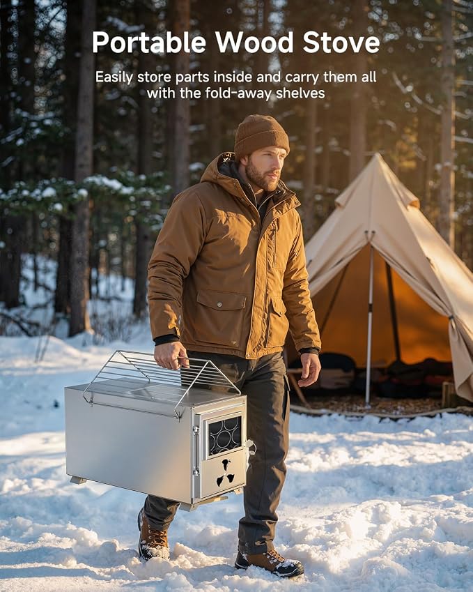 Hot Tent Wood Stove, Portable Wood Burning Stove - Image 3