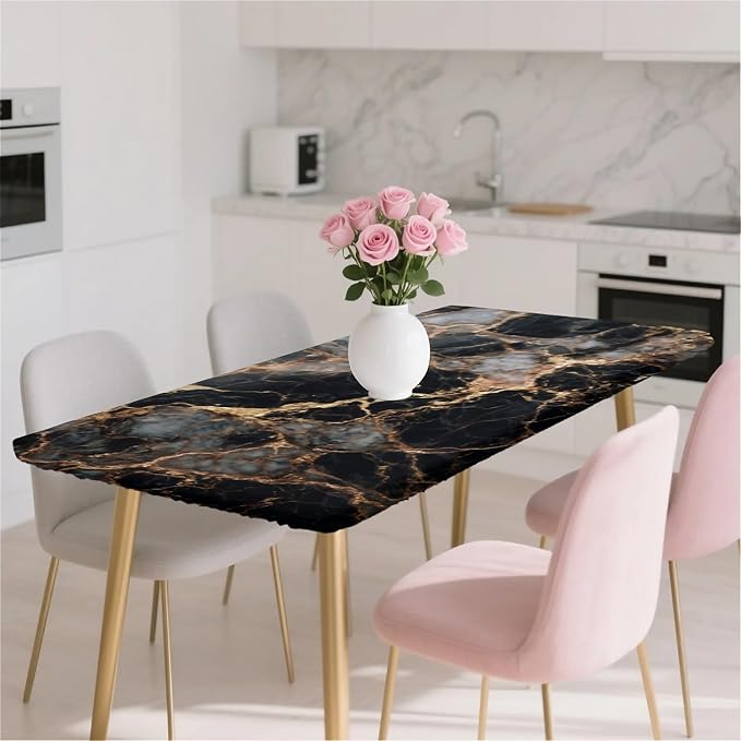 Rectangle Table Cloth Cover Waterproof Elastic Fitted Polyester Fitted - Image 7