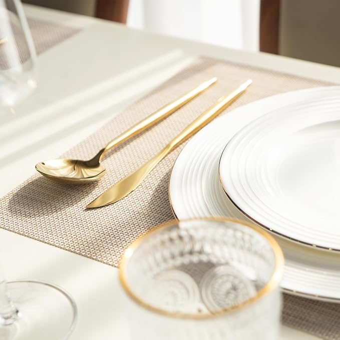 Placemats Set of 12 Vinyl/Plastic Woven Place Mats - Image 7
