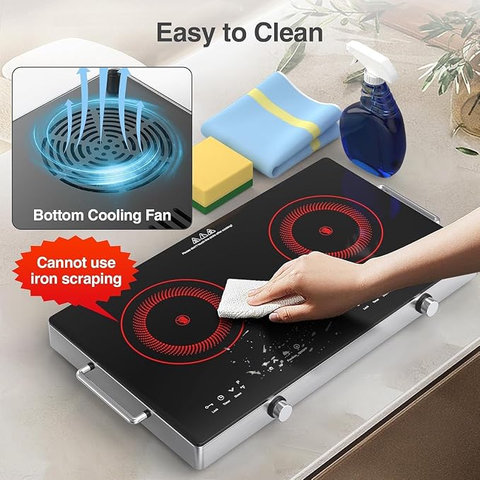VBGK Electric Cooktop, 110V 2400W Electric Stove Top - Image 7