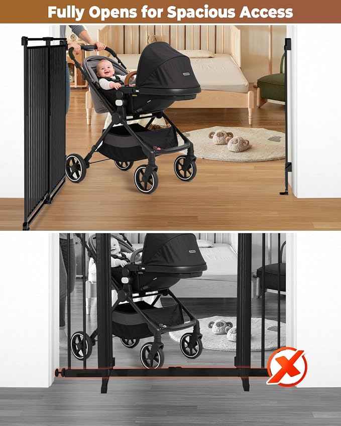 34-53" No Bottom Bar Baby Gates Dog Gate - Image 3