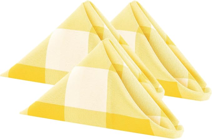 Buffalo Plaid Table Napkins Set of 100 Checkered Cloth Napkins 17x17 inch by Cupuamon