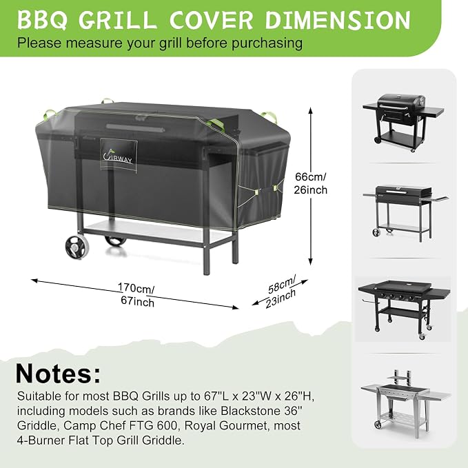 UIRWAY Griddle Cover for Blackstone 36" Griddle, Waterproof & Windproof Grill - Image 2