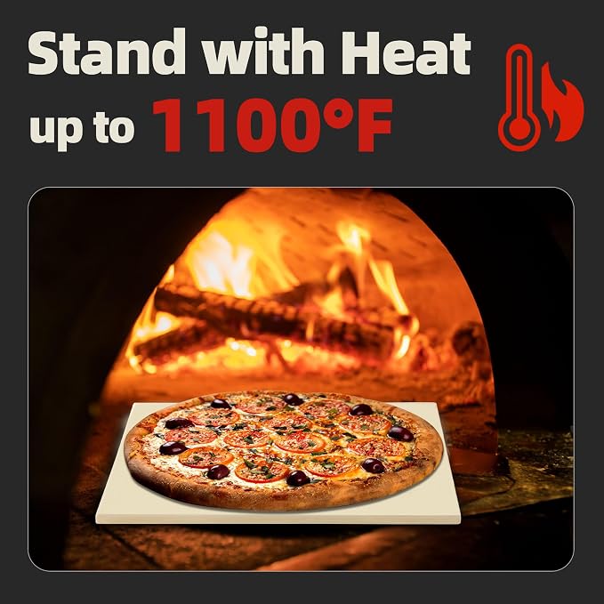 16" Square Pizza Stone, Heavy Duty Cordierite Pizza Pan - Image 2