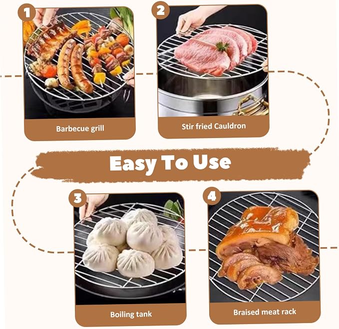 Grill Grates Replacement 15 Inch Round Heat-Resistant Stainless Steel Grill - Image 7