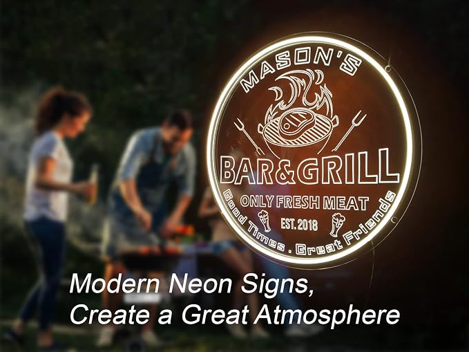 Personalized Bar Grill Neon Signs, Custom Bar BBQ Grill LED Sign, Barbeque - Image 6