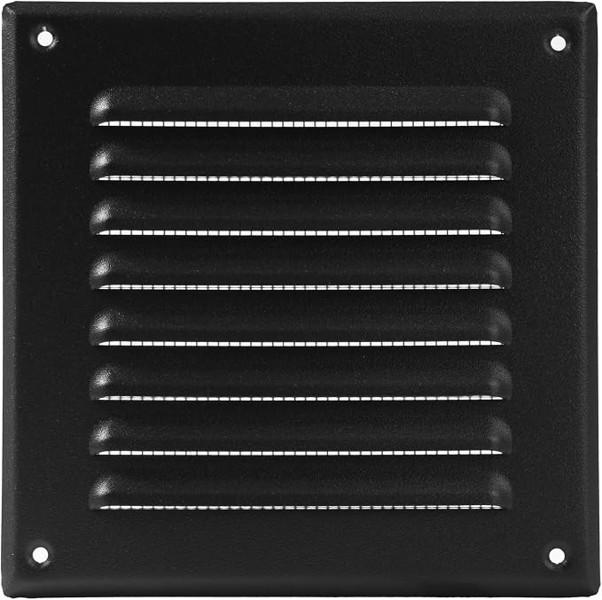 Vent Systems - 5 x 5 Inch Pack of 2 Black Metal Square Soffit Air Vent Grille - Image 7