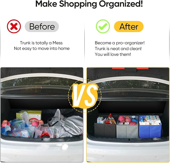 BALEINE 3Pk Reusable Grocery Bags, Foldable Shopping Bags - Image 4
