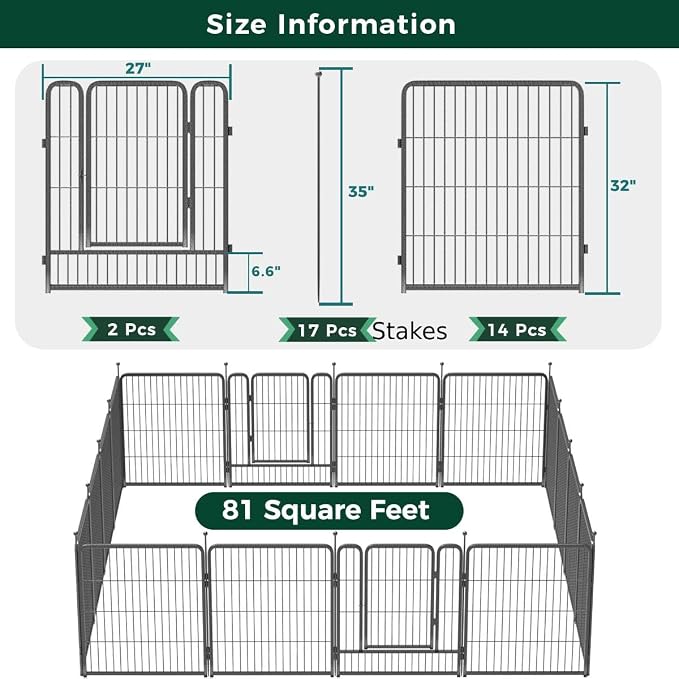 FXW Garden Fence Outdoor for The Yard – 32in x 36.4ft Heavy Duty Metal Animal - Image 2