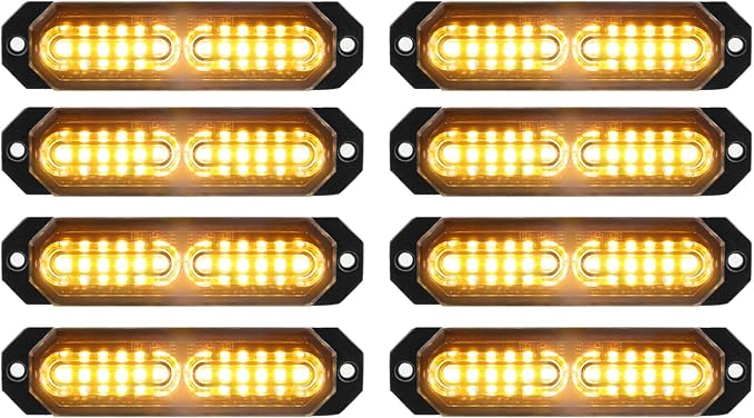 ASPL 8pcs Sync Feature Ultra Slim 12-LED Surface Mount Flashing Strobe Lights by ASPL