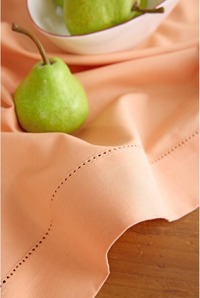 Solino Home Cotton Linen Peach Bloom Table Runner 72 Inches Long - Image 6
