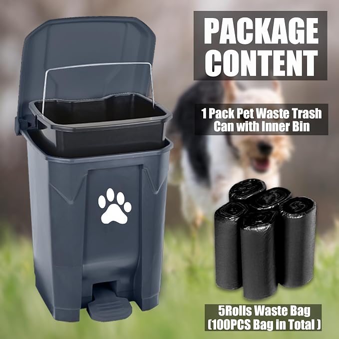 tebiete Dog Poop Trash Can Outdoors Pet Waste Station - Image 6
