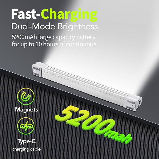 LETOUR Rechargeable Light LED Tube Magnetic Light 4000Lumens 5200mAh 5 Levels - Image 2
