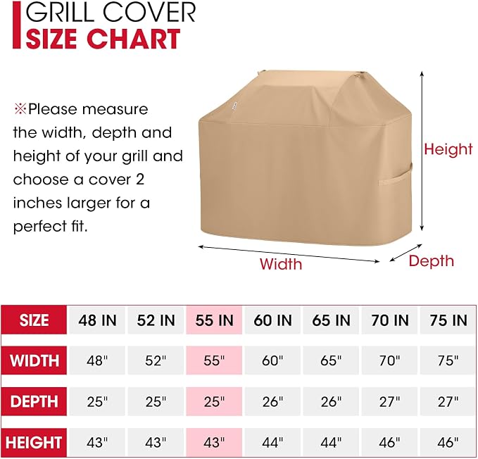 Unicook Grill Cover for Outdoor Grill 55 Inch, Heavy Duty Waterproof BBQ Cover - Image 6