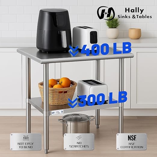 Hally Sinks & Tables H Stainless Steel Table - Image 5