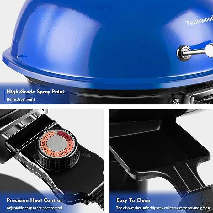 Electric Grill, Techwood Indoor/Outdoor Electric BBQ Grill, 1600W Portable - Image 3