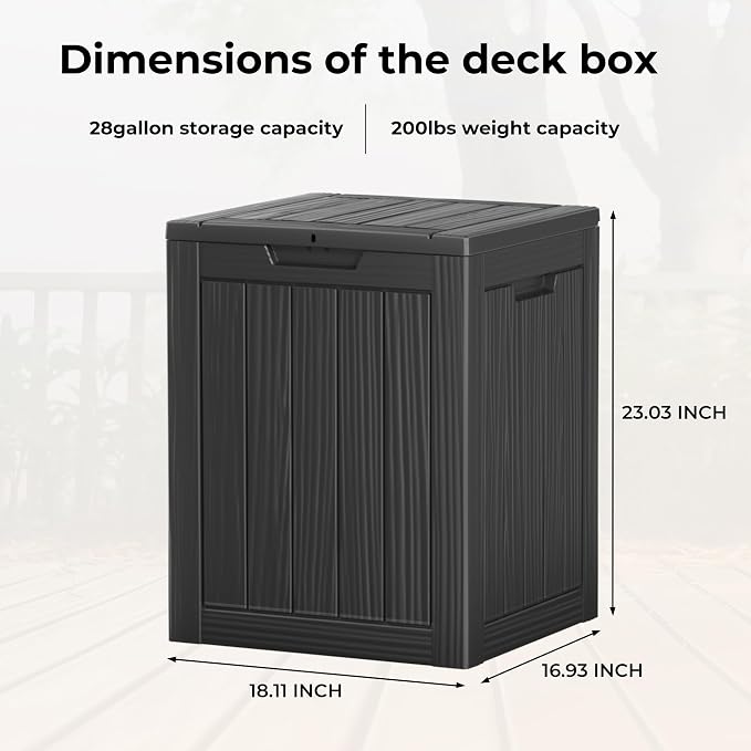 28 Gallon Outdoor Storage Box – Resin Deck Box - Image 3