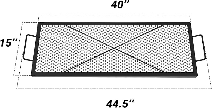 onlyfire Rectangle X-Marks Fire Pit Cooking Grate, Campfire Grill Grate - Image 2