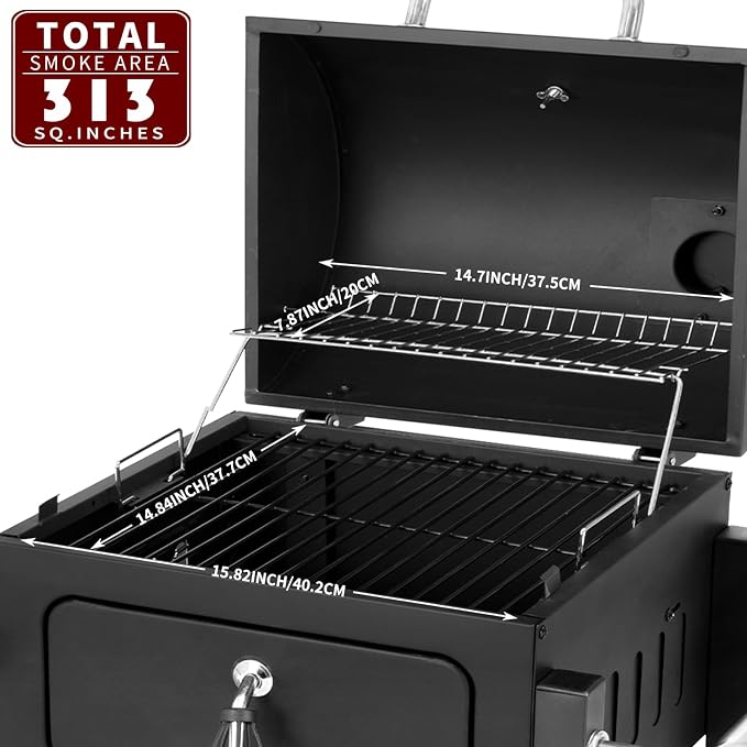 Portable Charcoal Grill, Tabletop Outdoor Barbecue Smoker, Small BBQ Grill - Image 4
