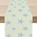 Blue Starfish Table Runner, Nautical Beach Ocean Table Runner Seasonal Holiday by Unknown