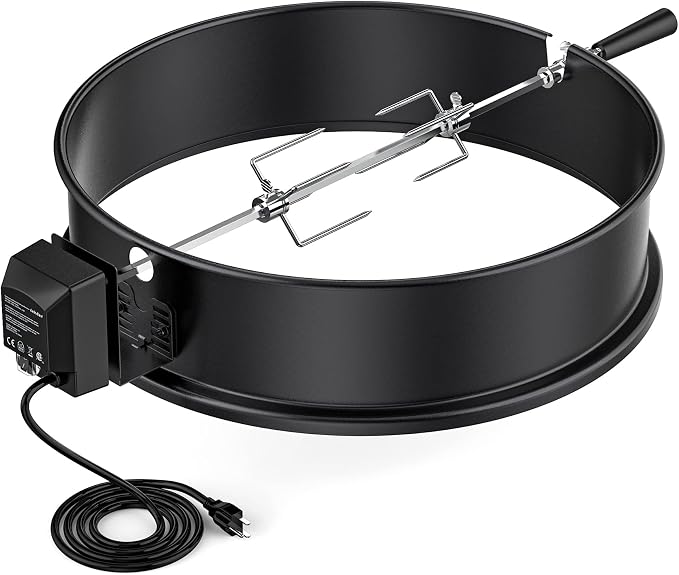 onlyfire Rotisserie Ring Kit for Weber 22-1/2-Inch Charcoal Kettle Grill and by onlyfire