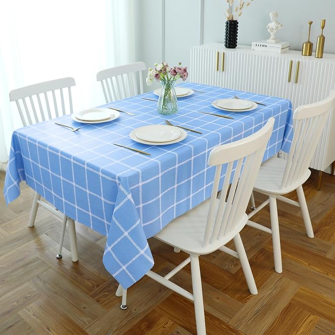 Romanstile Rectangle Plastic Tablecloth, 100% Waterproof Oil-Proof Checkered - Image 2