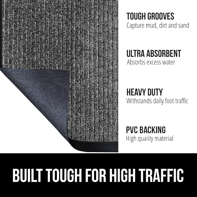 GORILLA GRIP Waterproof Traffic Guard Door Mat, 2 Pack Heavy Duty Entryway Mats - Image 2