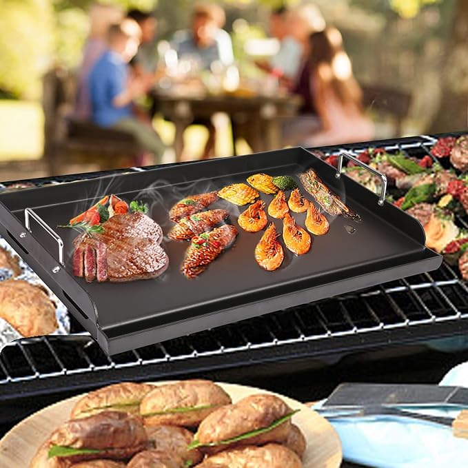 Utheer 25" x 16" Pre-Seasoned Nonstick Cast Iron Griddle - Image 6