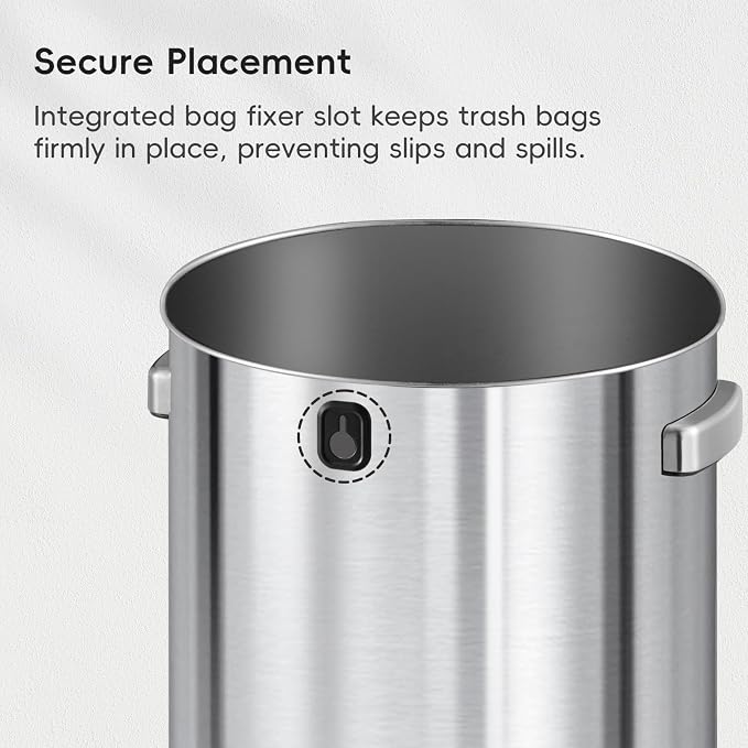 EKO 16-Gallon Round Stainless Steel Open Top Trash Can, Large Commercial Waste - Image 7