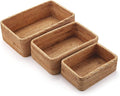 Natural Rattan Fruit Storage Baskets Rectangular Woven Wicker Box by DECRAFTS