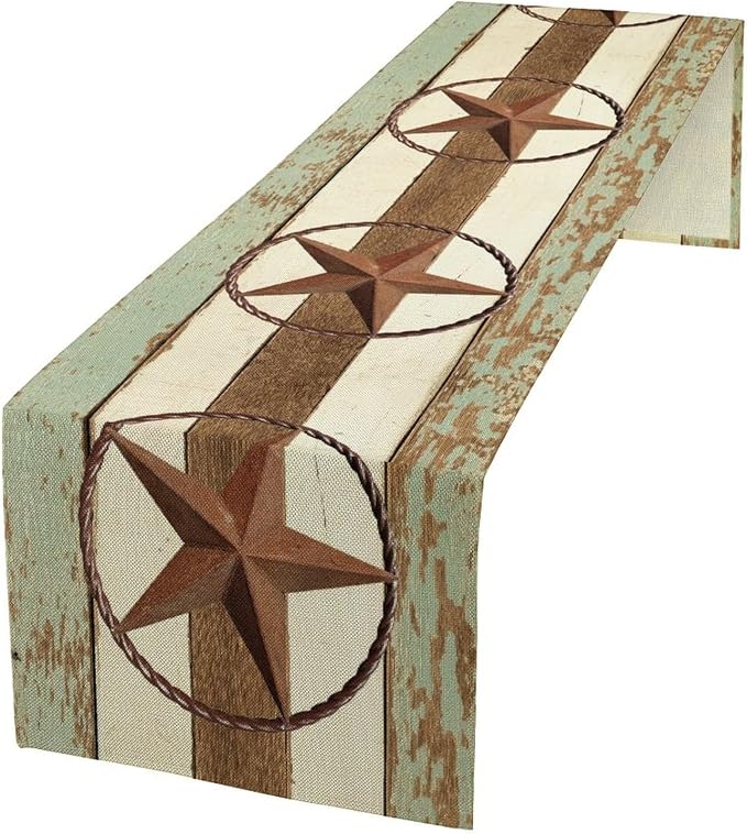 Texas Western Star Table Runner, Farmhouse Cowboy Country Barn Star Table by JanJCurt