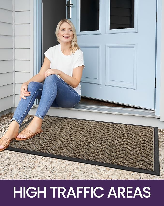 DEXI Front Door Mat Outside Entrance, 17x29 Rubber Entry Doormat Heavy Duty - Image 7