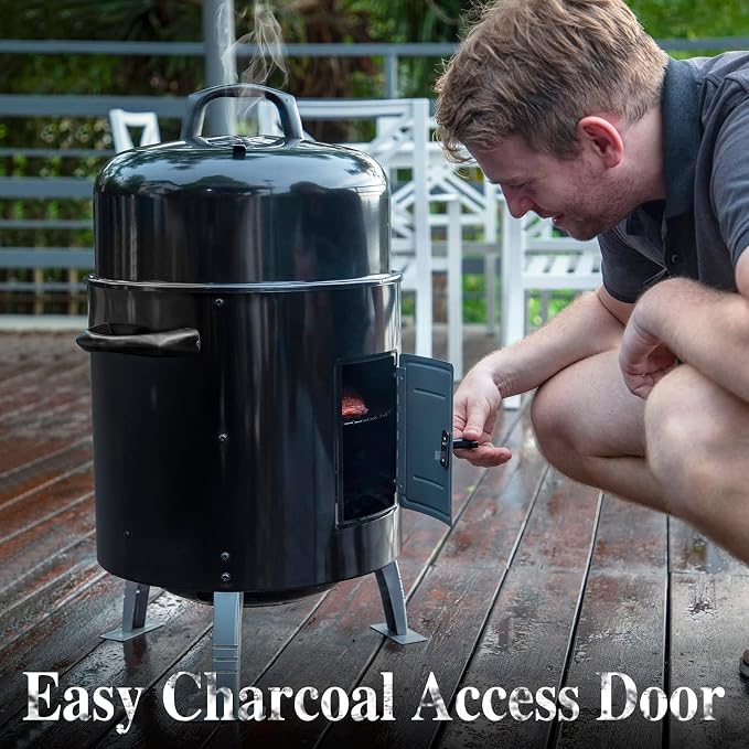 Sophia & William 17" Vertical Charcoal Smoker Grills - Image 4