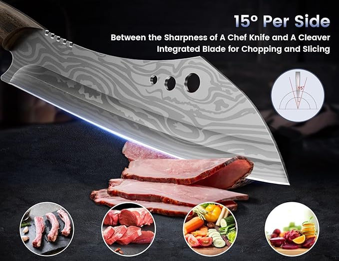 Butcher Knife Set, Meat Cleaver Chef Knife Set, Japanese Style High Carbon - Image 5