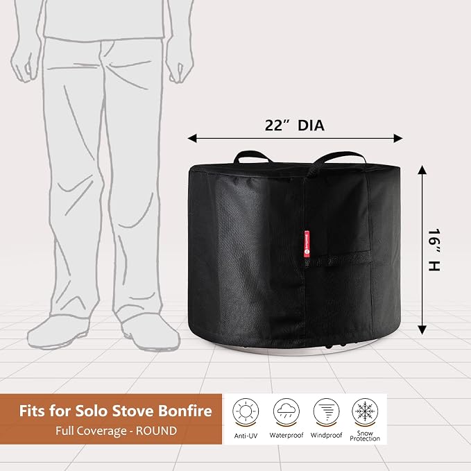 SheeChung Fire Pit Cover for Solo Stove Bonfire Outdoor Smokeless Firepit-Small - Image 2